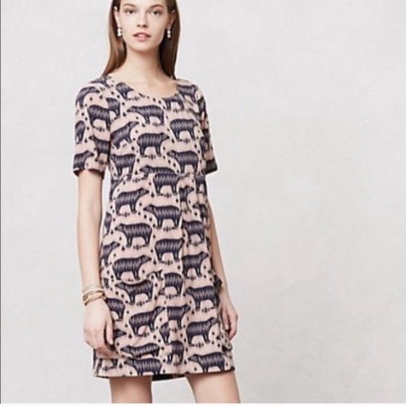 Anthropologie Dresses & Skirts - Maeve Anthro Zola bear pocket shift dress size 0